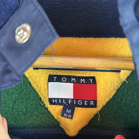 Vintage 90’s Y2K Tommy Hilfiger fleece oversized pullover men’s M - Picture 4 of 7